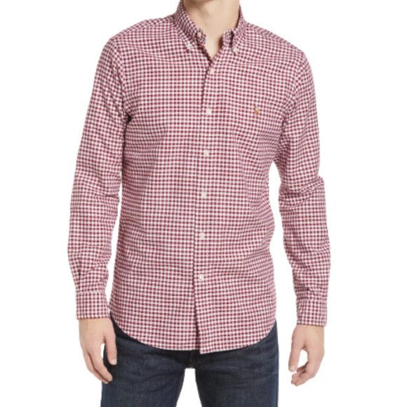 Polo Ralph Lauren Other - Polo Ralph Lauren Men’s Burgundy and White Check Long Sleeve Button Down Shirt L